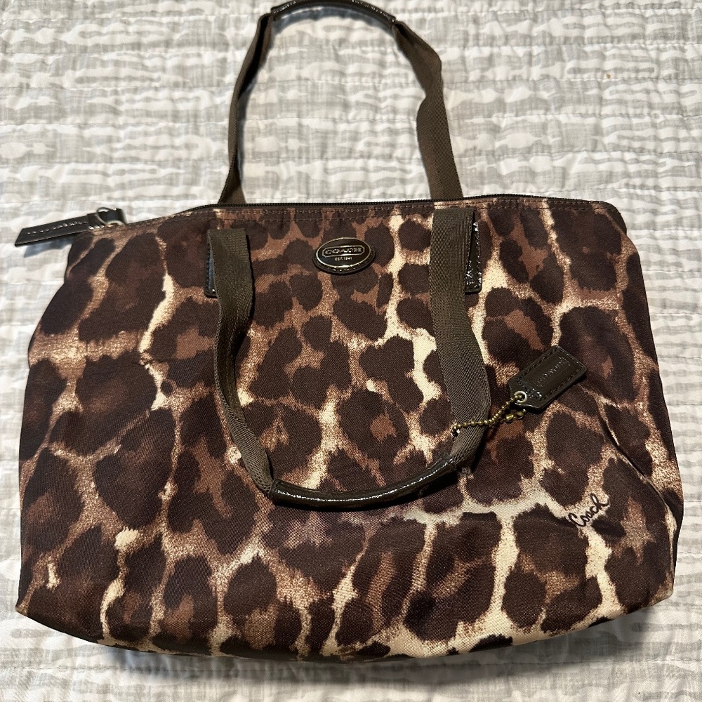 Vinyl Coach animal print purse